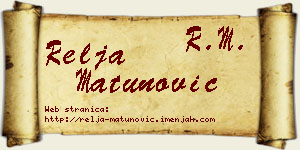 Relja Matunović vizit kartica